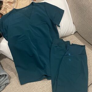 Teal Women's Maternity Scrub Set